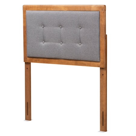 Baxton Studio Sarine Mid-Century Modern Dark Grey Fabric and Walnut Brown Finished Wood Twin Size Headboard 181-11164-Zoro